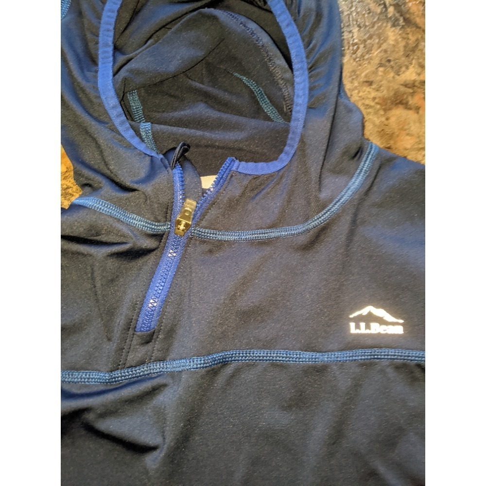 LL BEAN 1/4 Zip Hoodie Kids Boy's Pullover Athletic Size XL (18) Blue - Picture 3 of 4